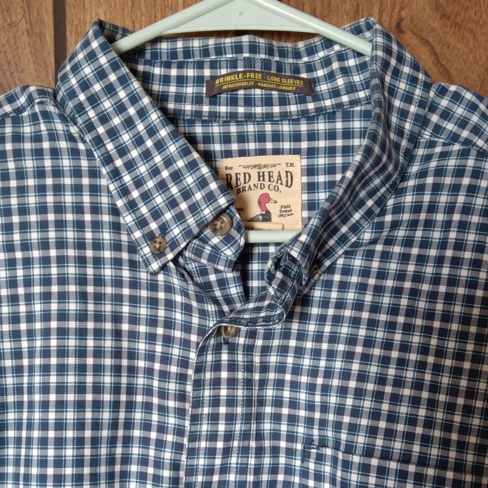 Men's Blue Button Down Size Large - Picture 3 of 4